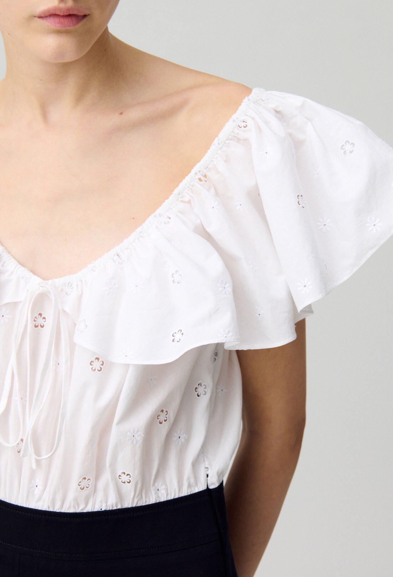 Short Dress in Mixed Fabrics