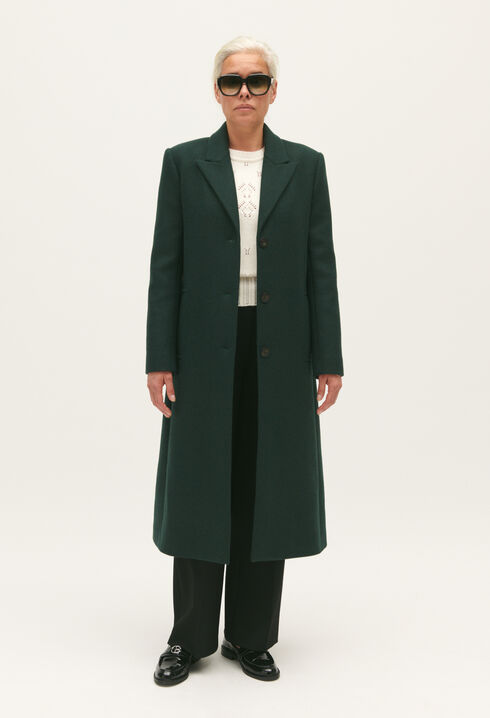 Mid-length straight coat