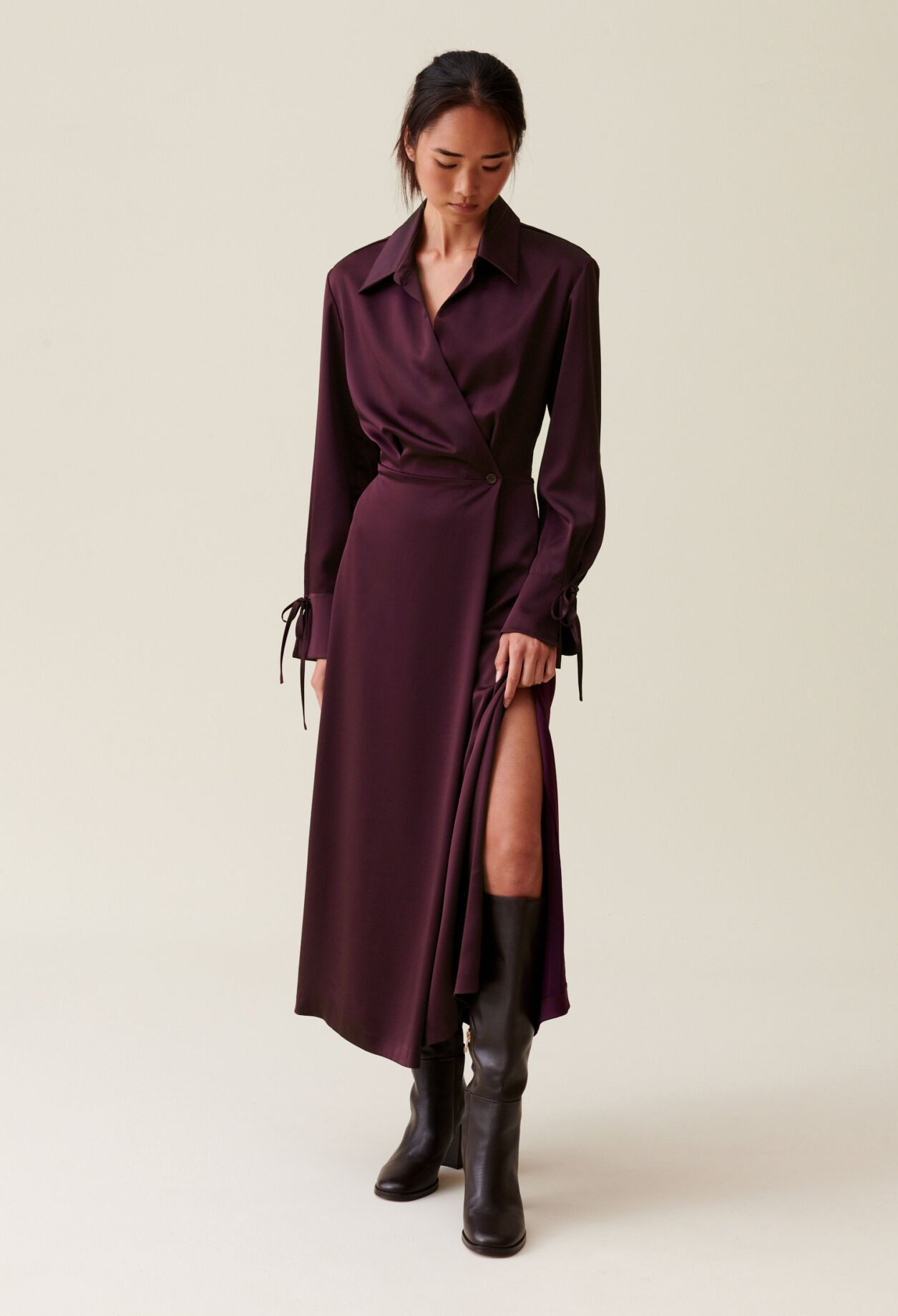 Robe longue croisée hot sale