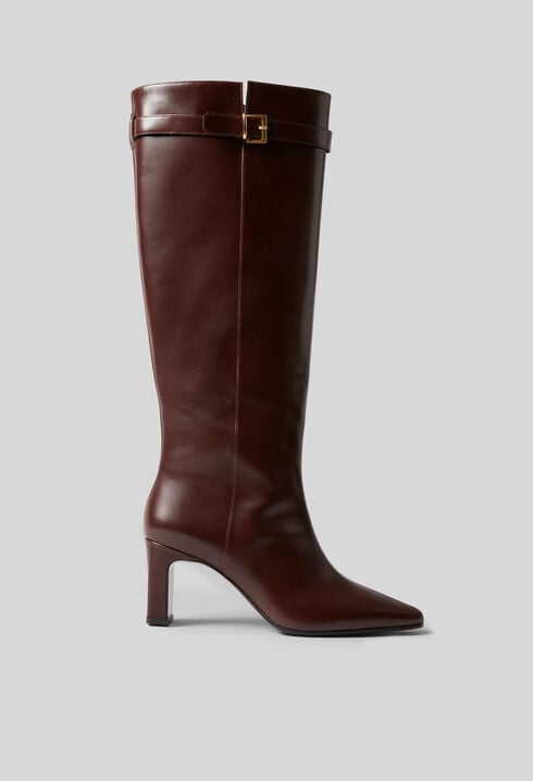 Bottes hautes cuir boucle
