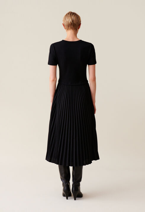 Twist Dual-Fabric Dress