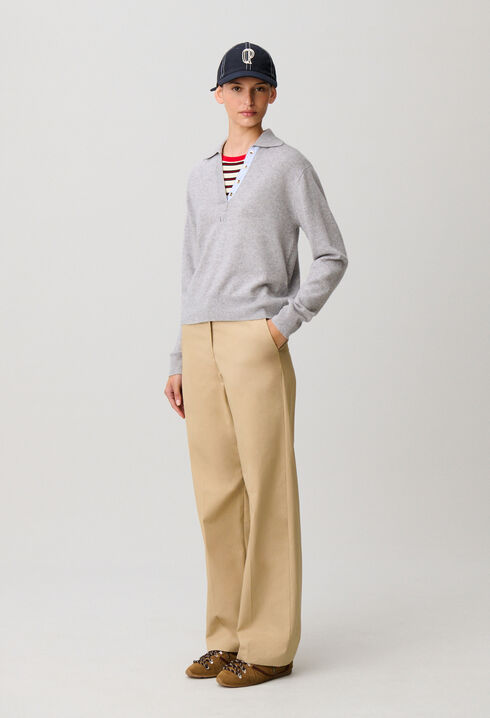 Pull polo laine