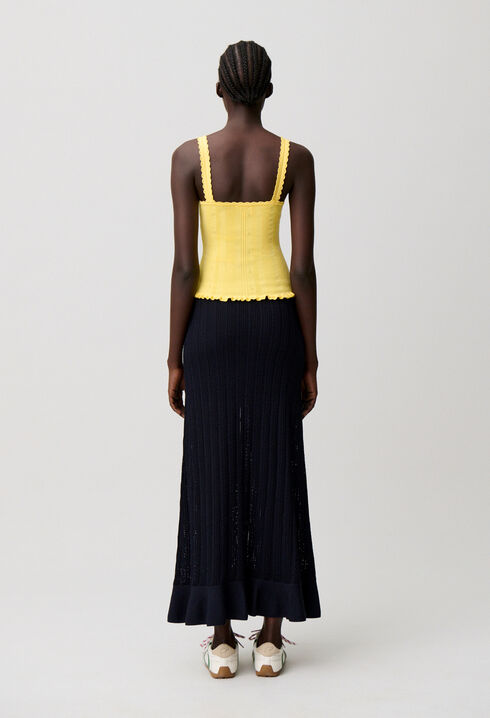 Top maille volants