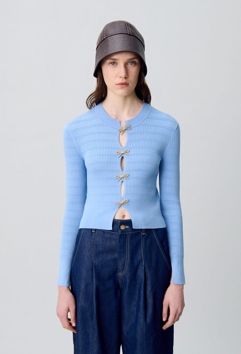 Pull maille fine nœuds