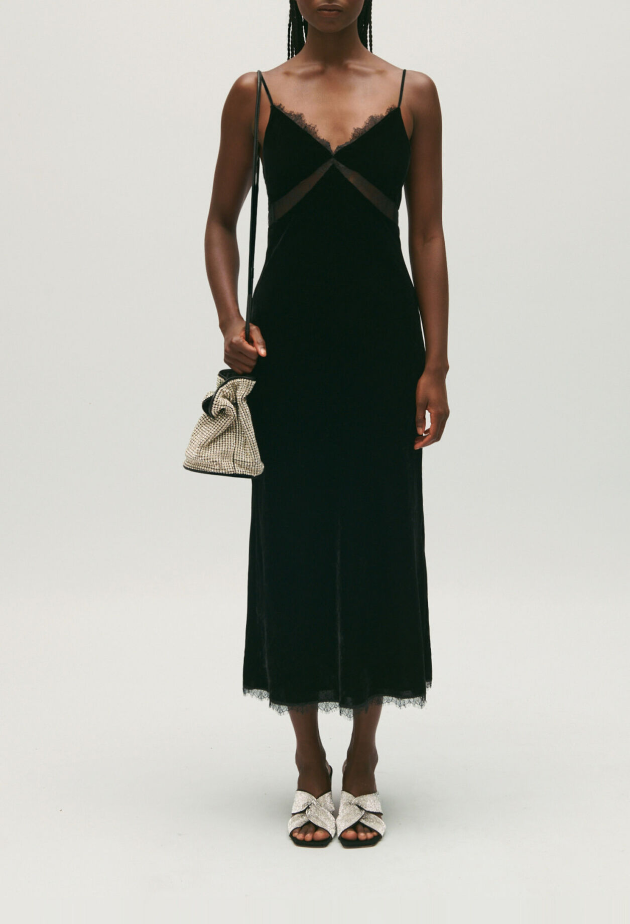 Robe midi velours noir