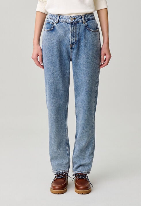 Washed denim jeans