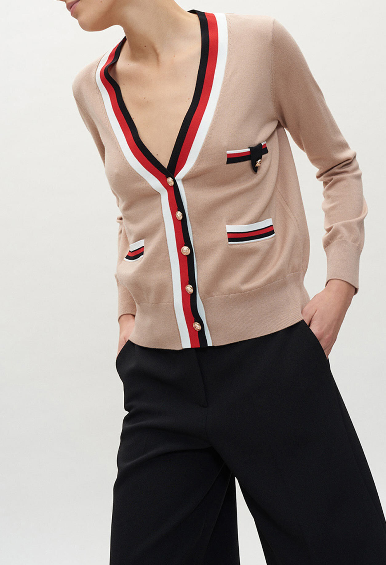 Sport stripe cardigan
