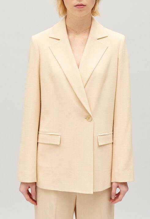 Texturierter Blazer Beige