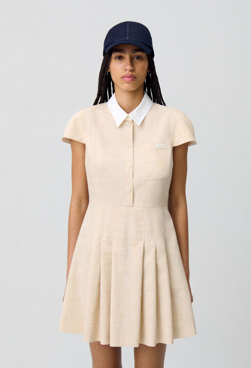 Pleated Short Dress