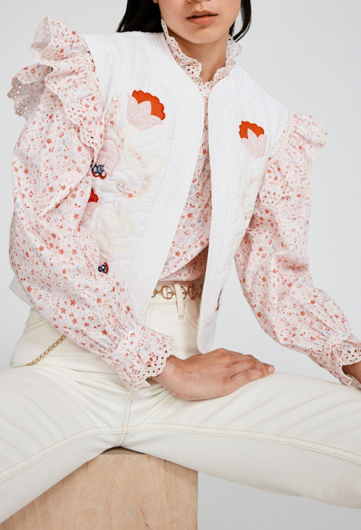 Blouson blanc matelass&eacute;