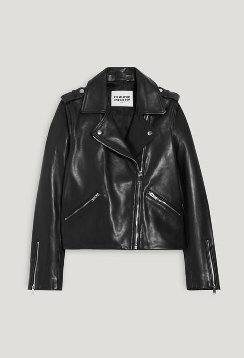 Black smooth leather jacket