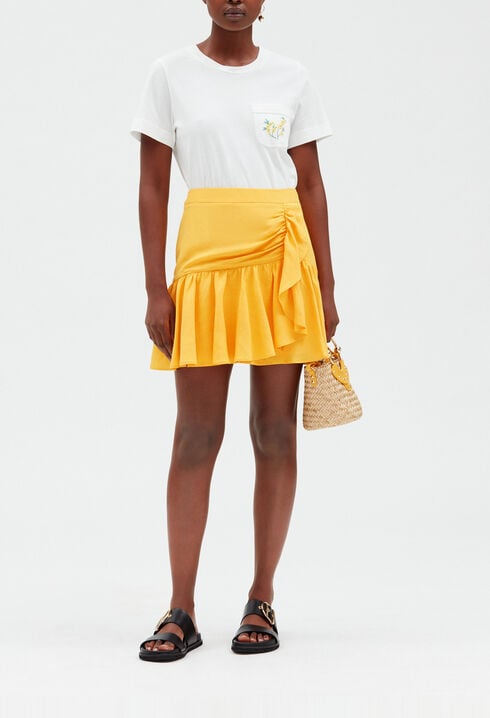 Short ruffled mimosa skirt