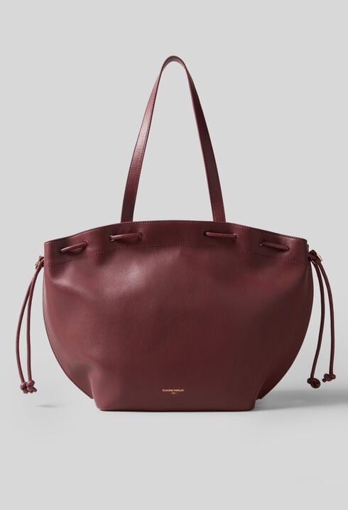 Glattleder-Shopper Goldlogo