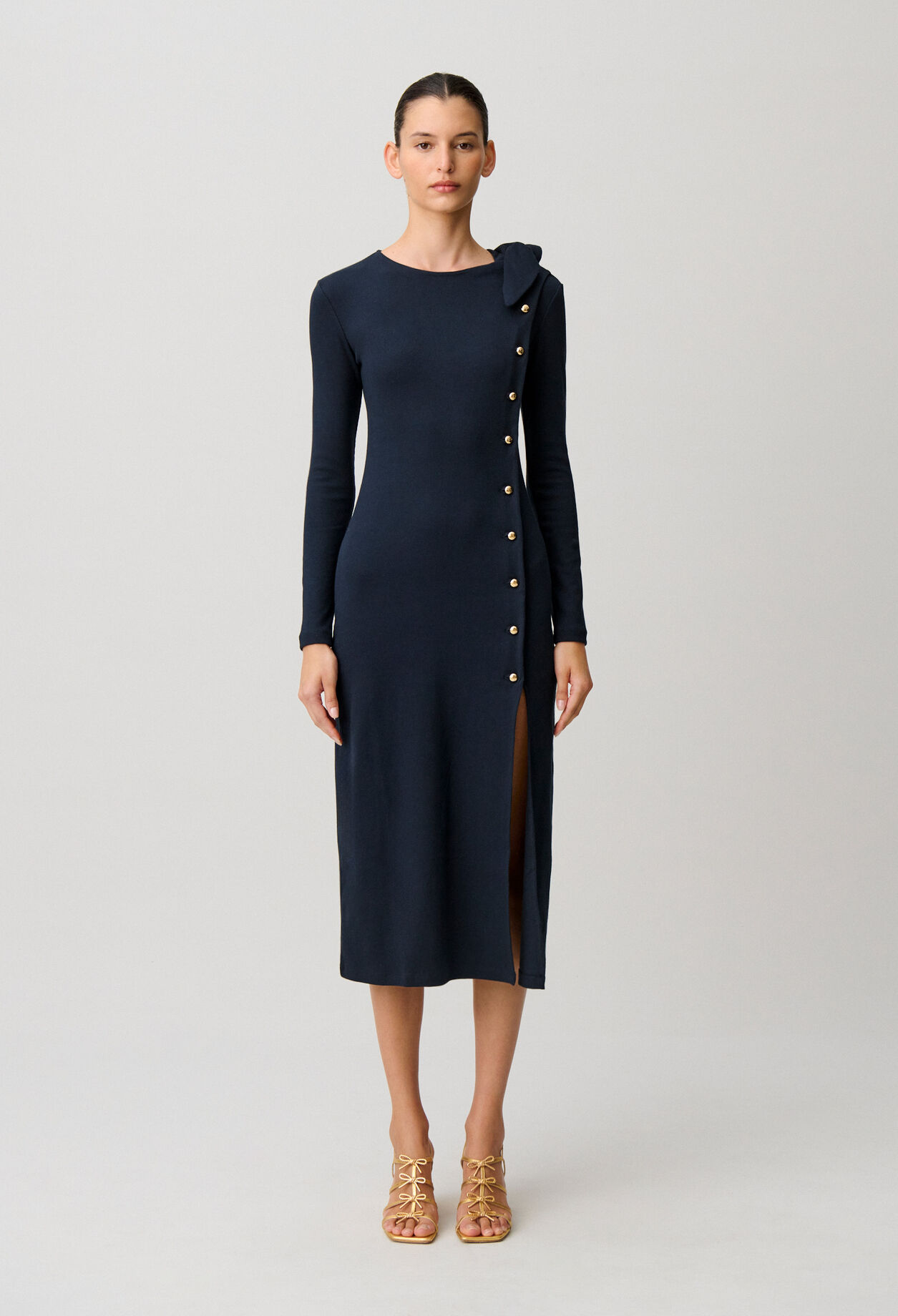 Langes Strickkleid