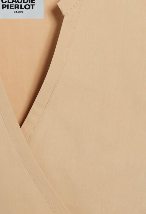 Sandfarbene Wickelbluse