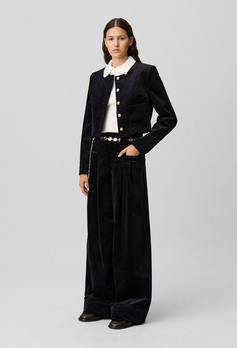 Kurze Boxjacke aus Samt