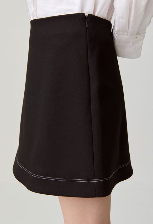 Contrast stitch straight skirt