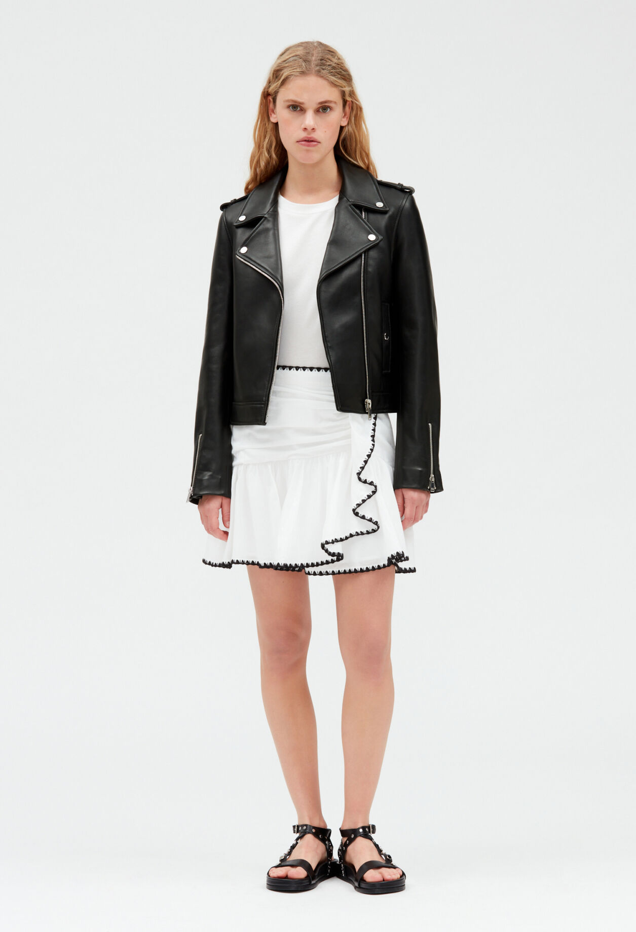 Lederblouson, schwarz