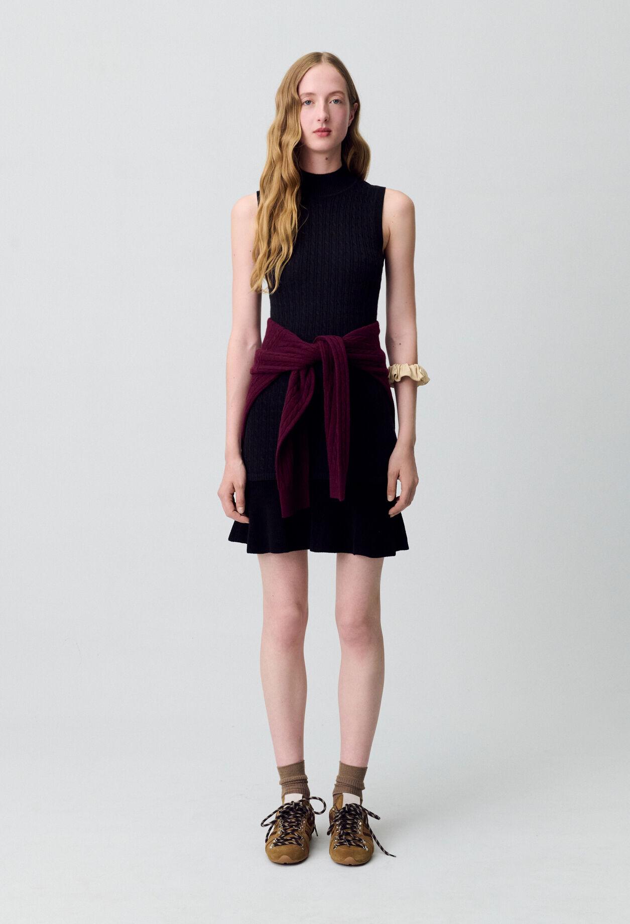 Ribbed Turtleneck Knit Dress