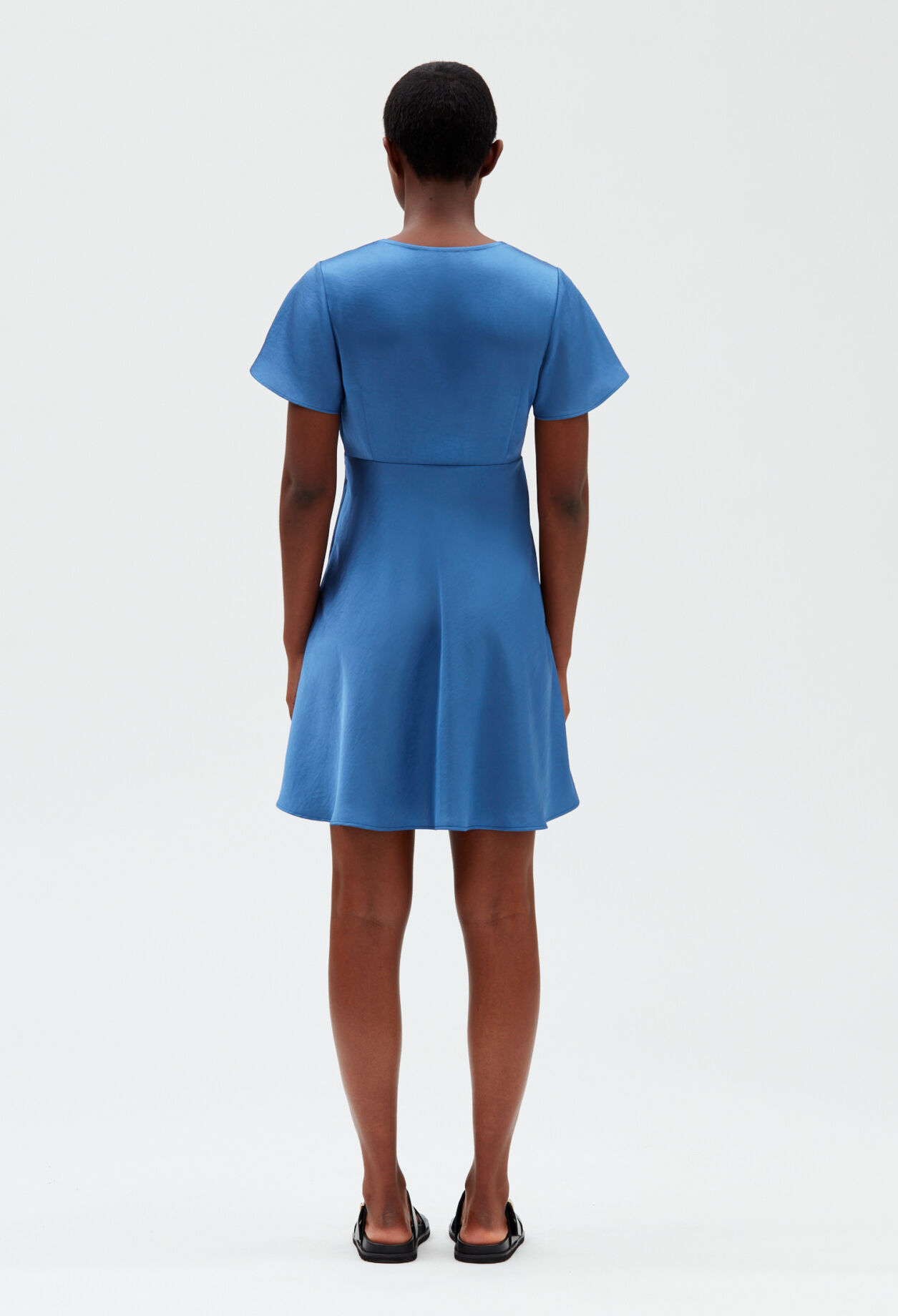Robe courte fluide bleue