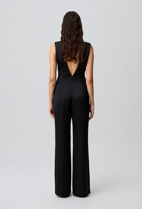 Fließender Satin-Jumpsuit