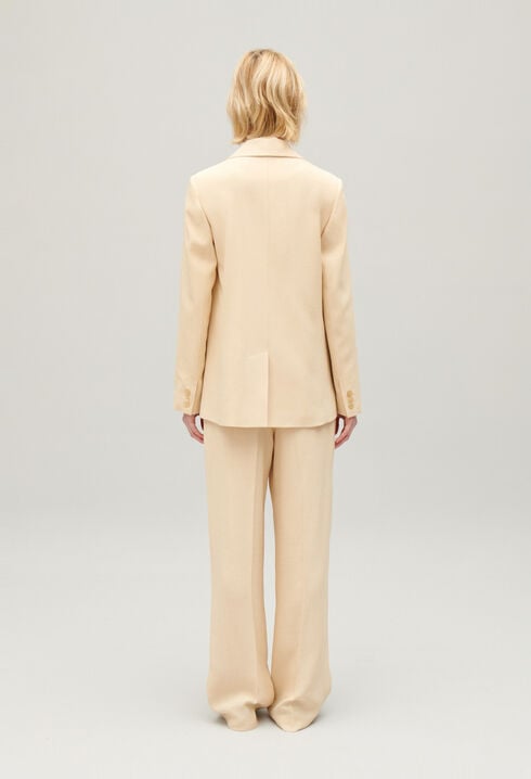 Texturierter Blazer Beige