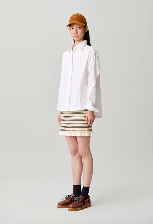 Striped poplin shirt