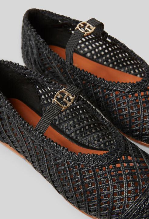 Ballerines tressées cuir