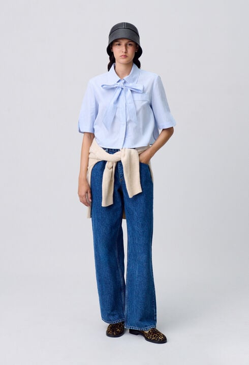 Short checked shirt