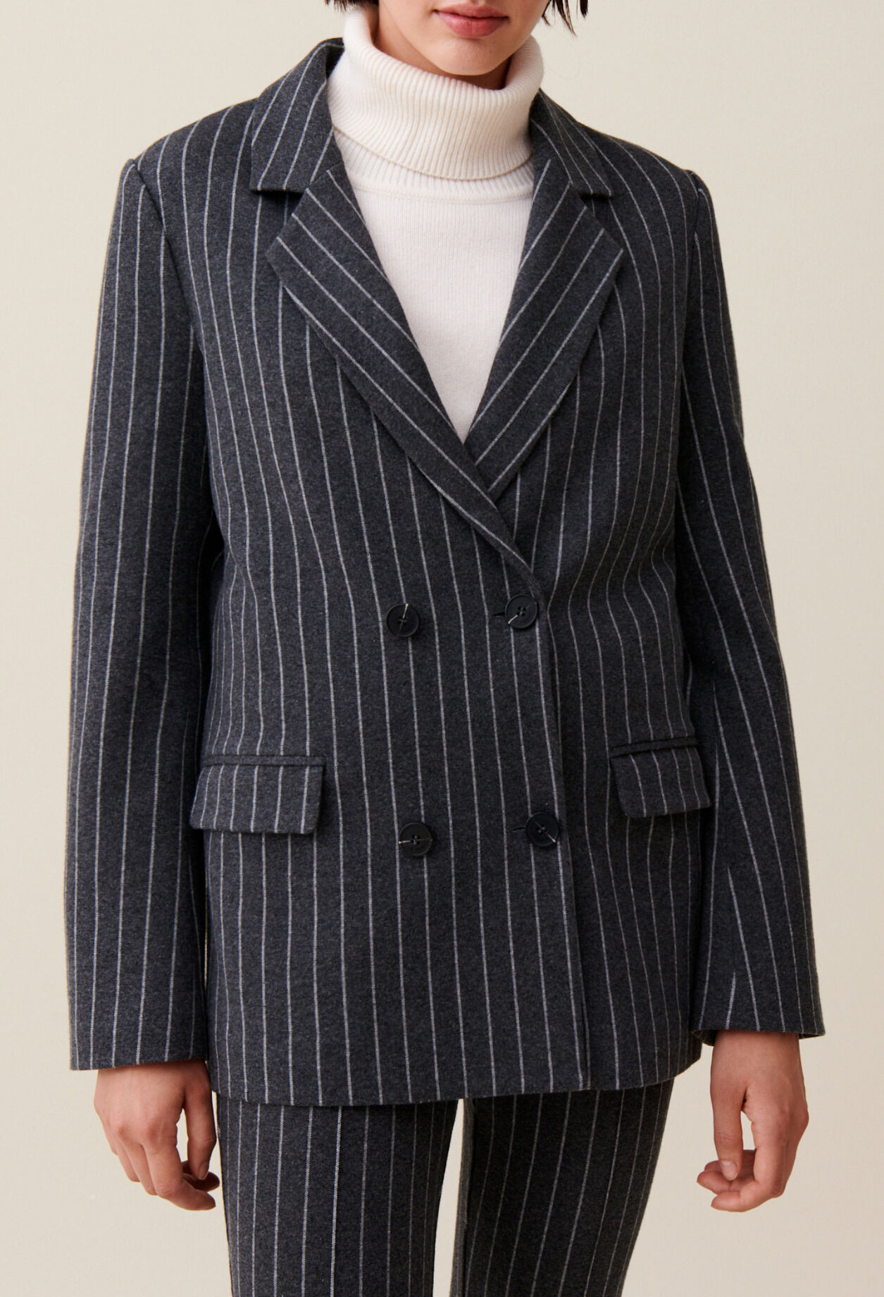 Oversized gestreifter Blazer