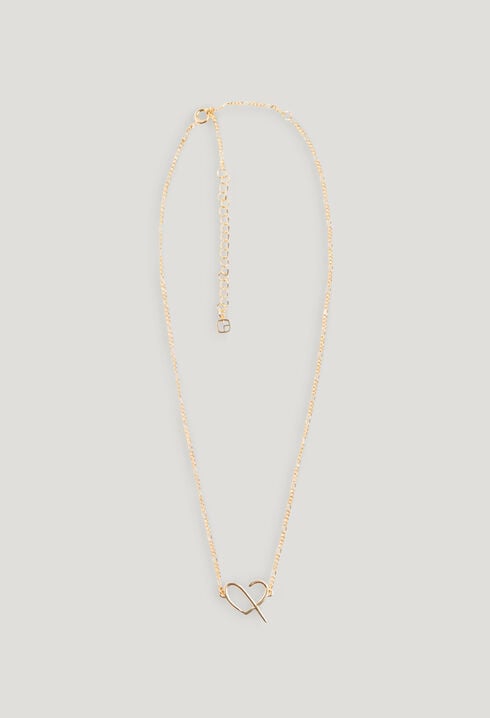 Golden brass CP heart necklace