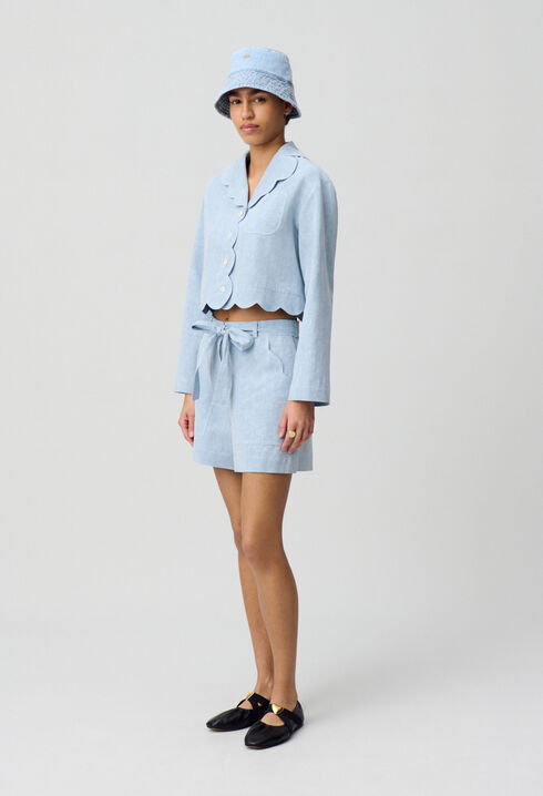 Short jean ceinturé