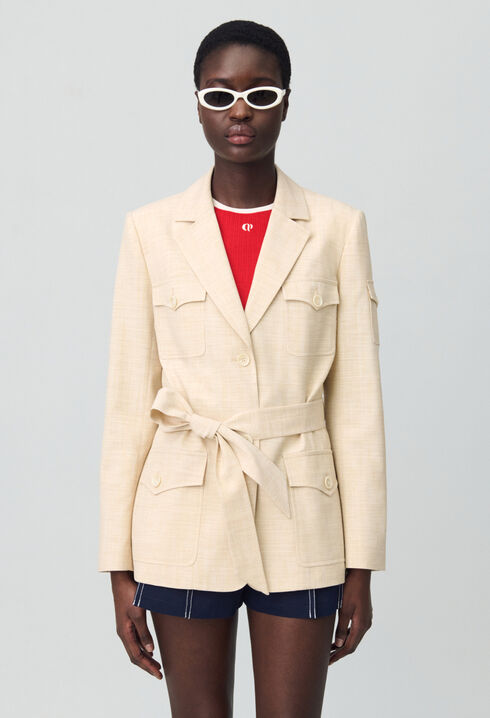 Belted safari jacket