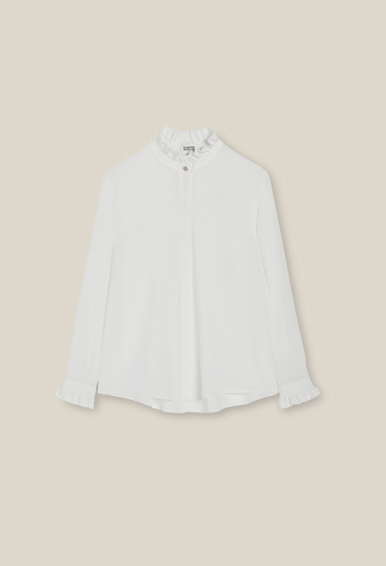 White shirt with wavy collar 