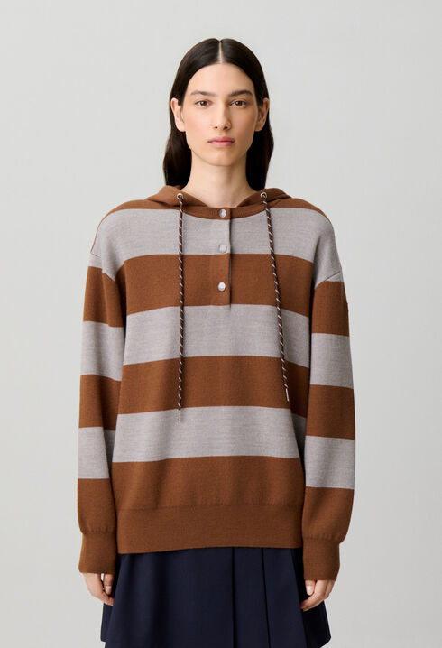Pull large en maille ray&eacute;
