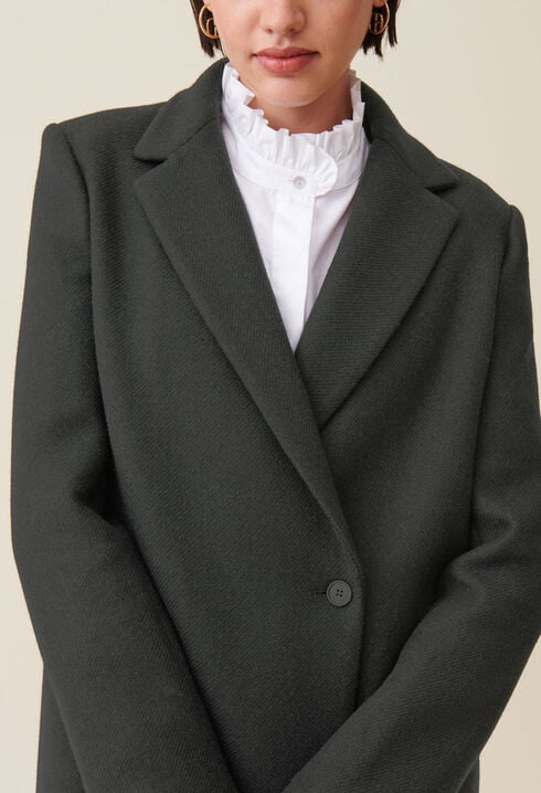 Manteau mi-long tailleur gris