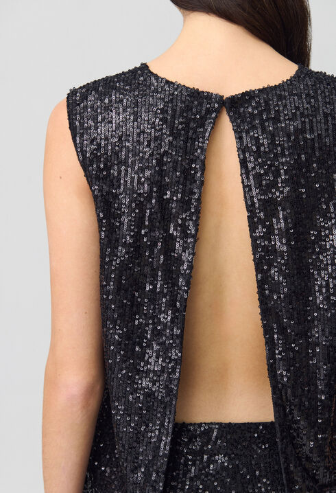 Top à sequins noir