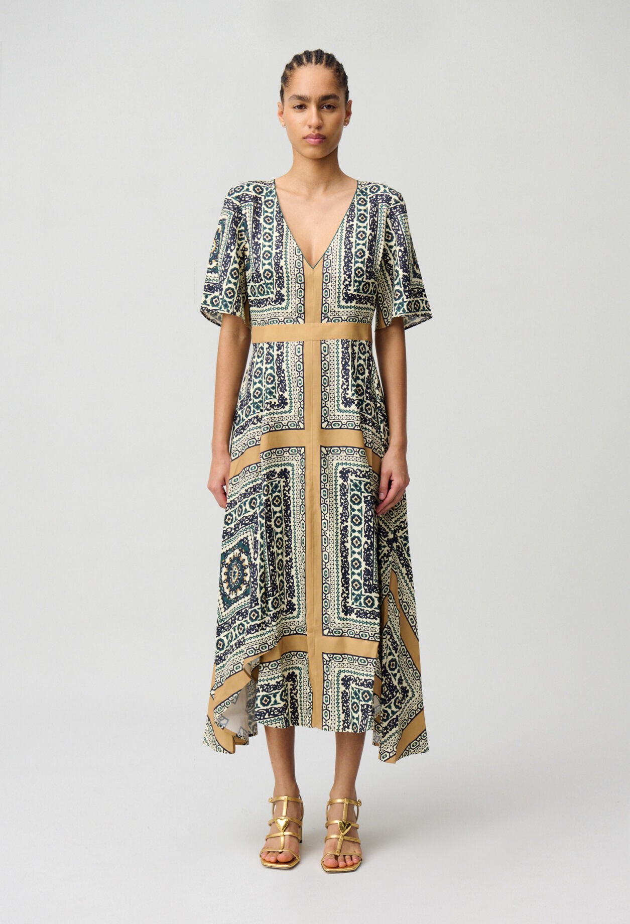 Robe longue fluide imprimée