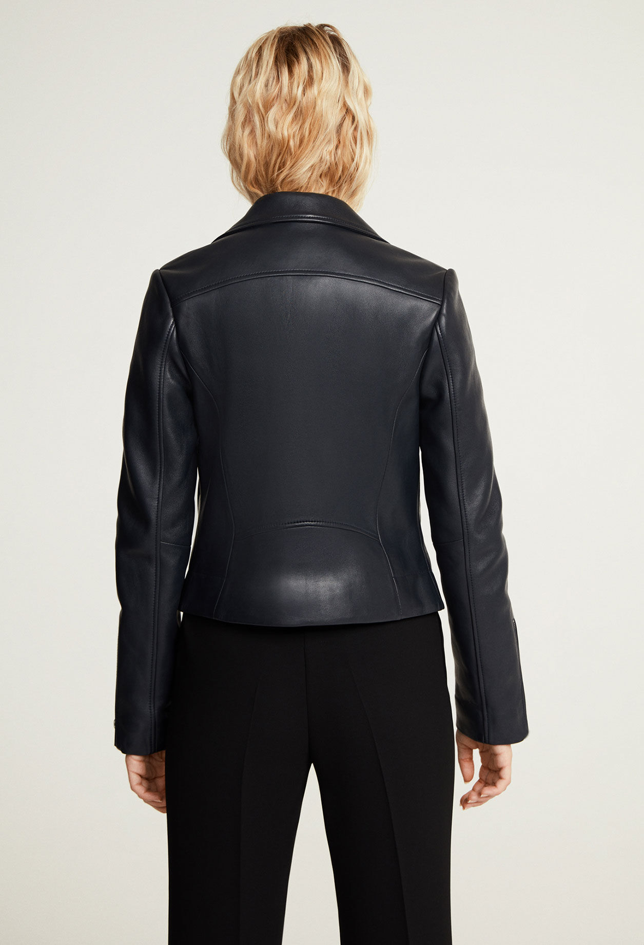 Lederblouson mit Reißverschluss