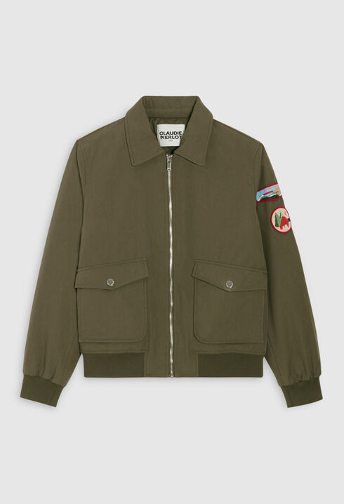 Blouson mit Reißverschluss, khaki