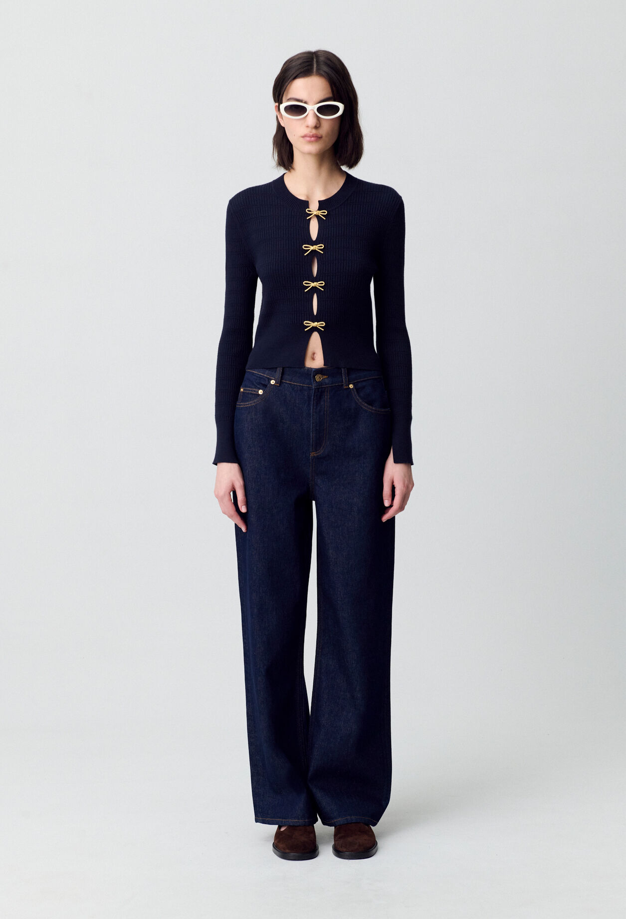 Pull maille fine noeuds