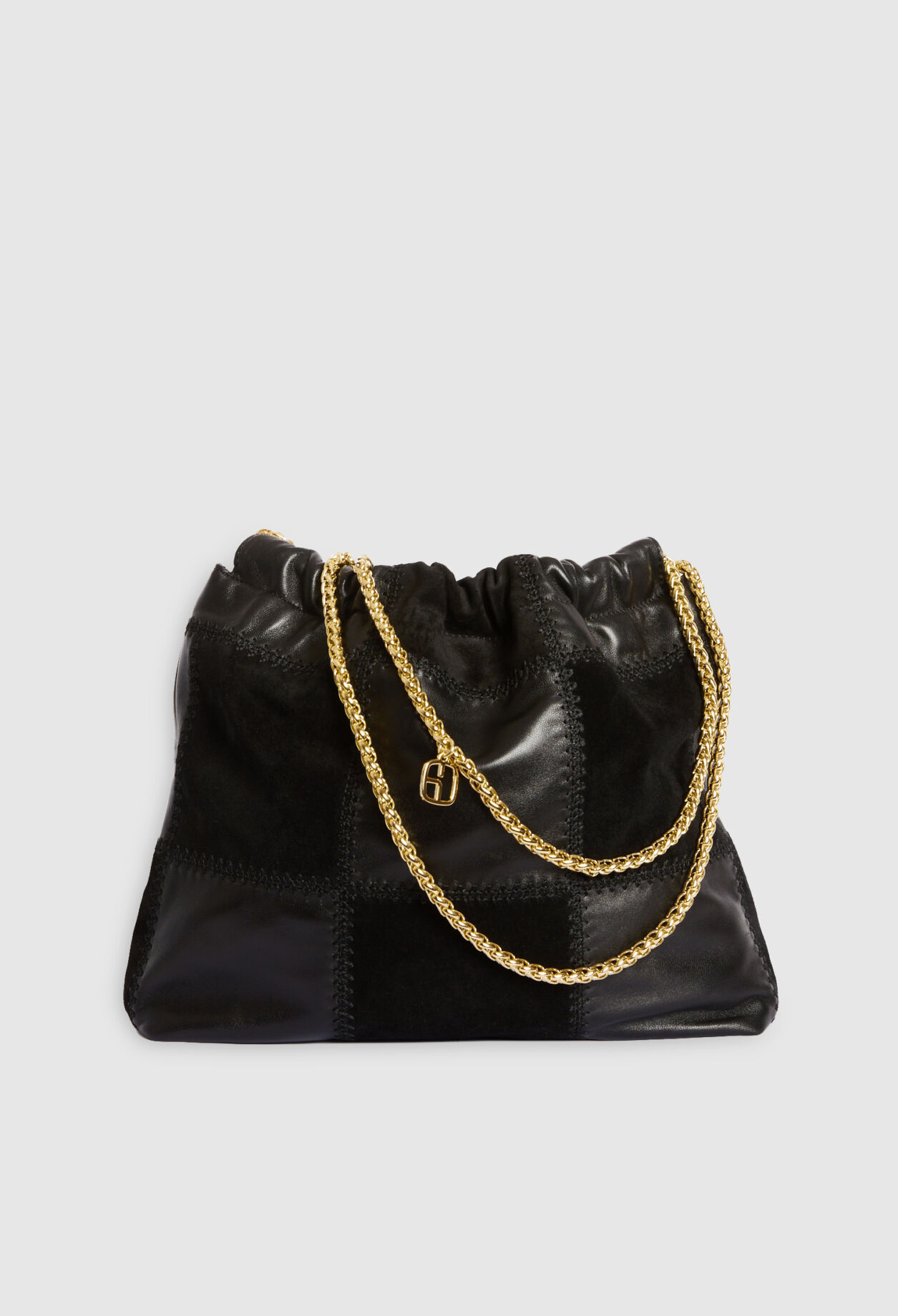 Sac noir pochon cuir