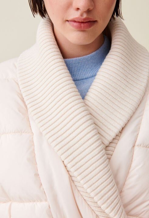 Long padded shawl collar coat