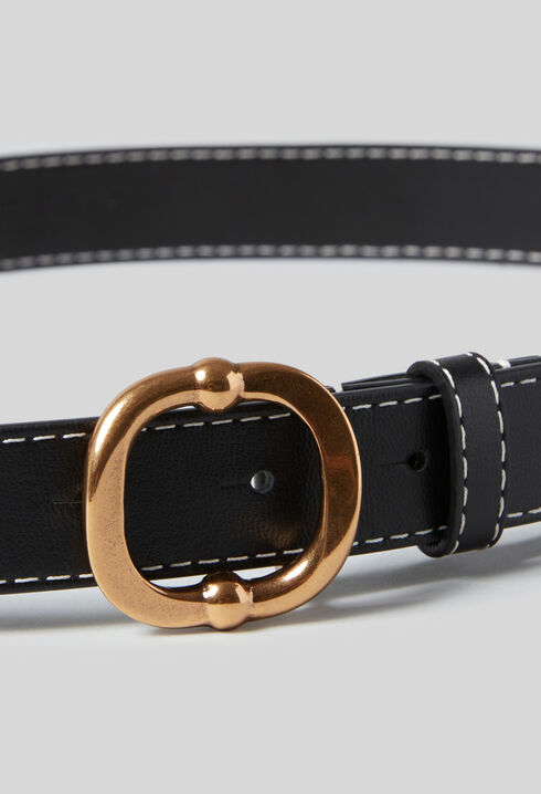 Ceinture cuir boucle dorée