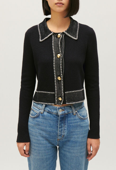 Cardigan court maille
