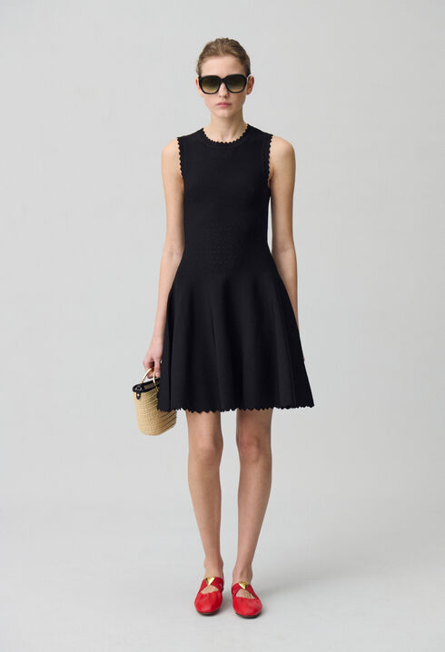Robe courte patineuse fine maille