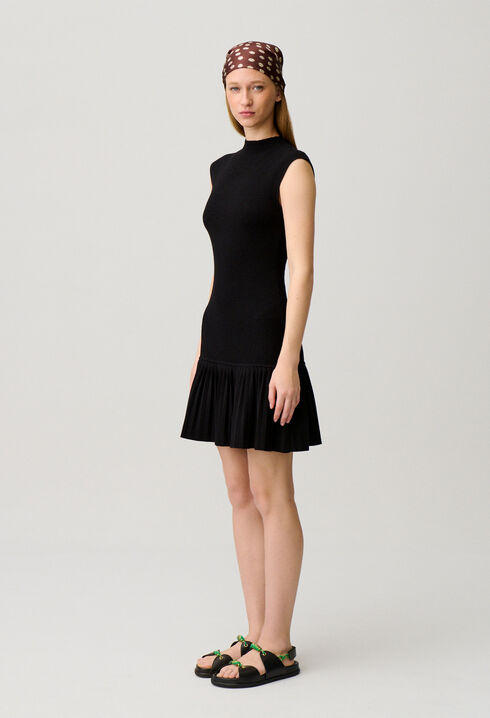 Plissiertes Strickkleid