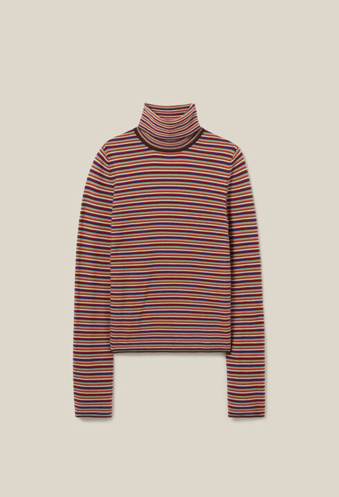 Striped turtleneck jumper