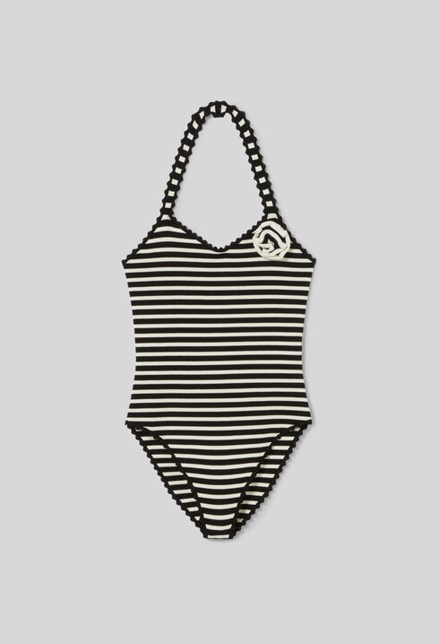 Fine Knit Striped Bodysuit
