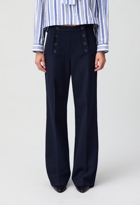 Pantalon droit à pont